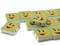 15 20mm Green and Yellow Wooden Rectangle Happy Face Beads - Two Hole Emoji Beads